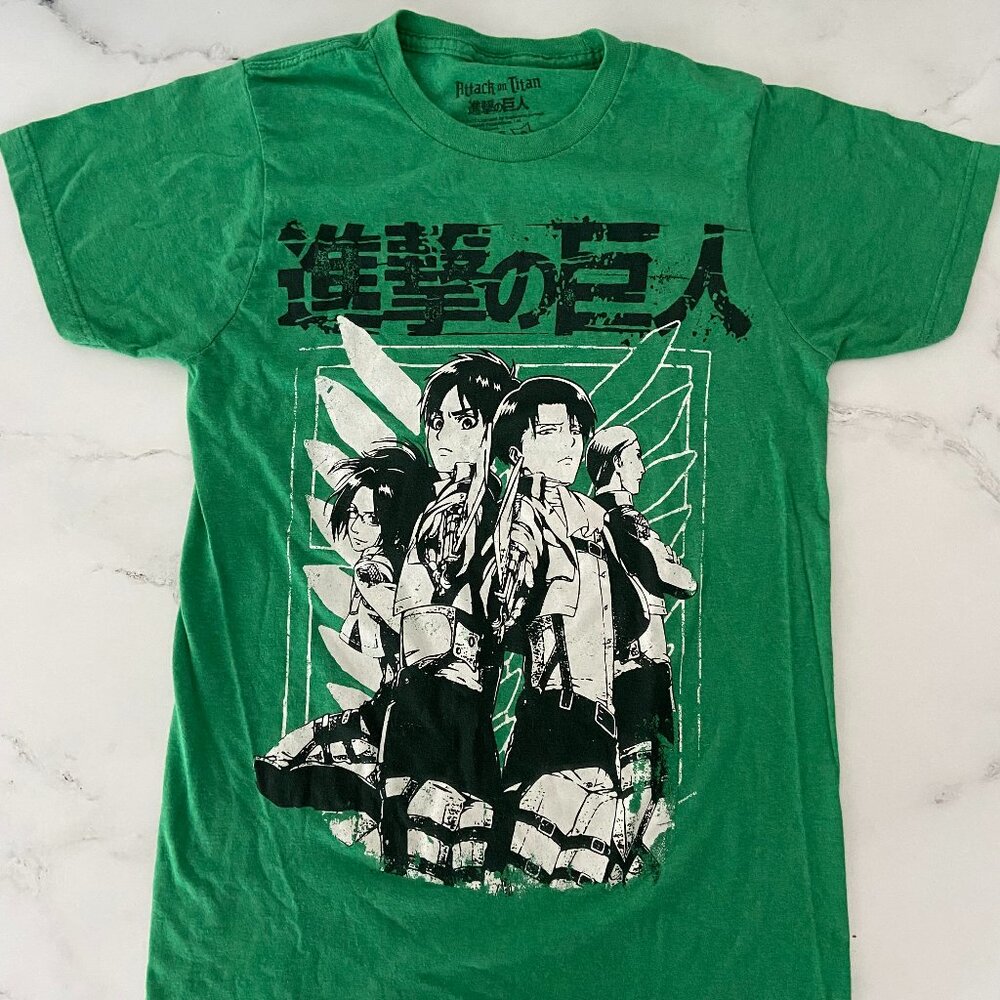 Hot Topic Ripple Junction Attack On Titan Scout Group Adult T-Shirt Green